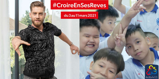 Yann-Alrick Mortreuil parrain de la collecte #CroireEnSesReves pour AuditionSolidarité