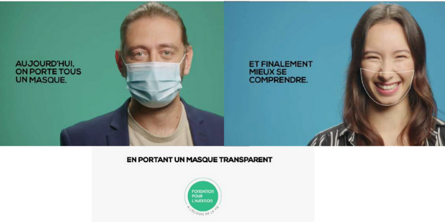 Un spot TV pour encourager le port du masque transparent